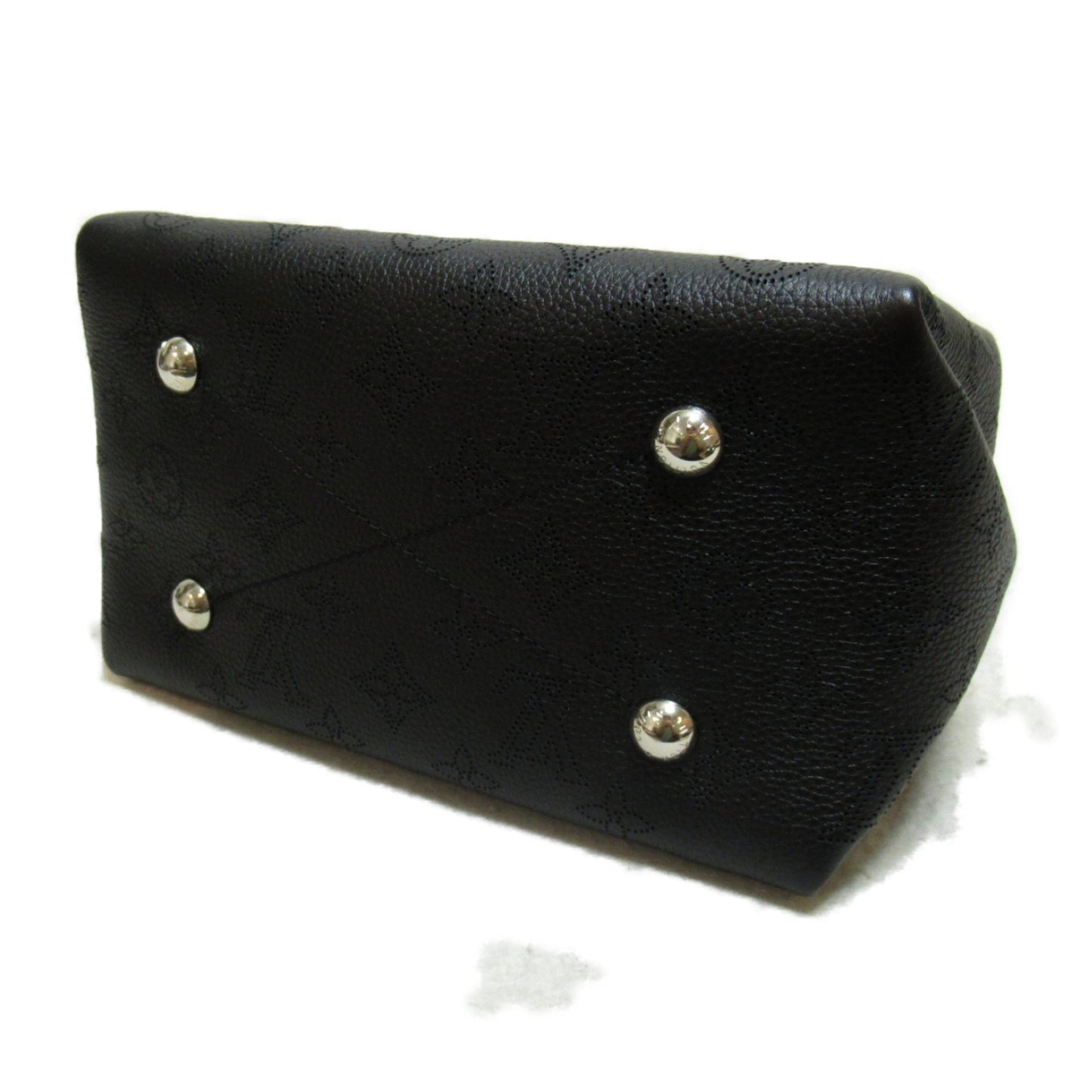 LOUIS VUITTON Bella Shoulder Bag Black Black Mahina leather