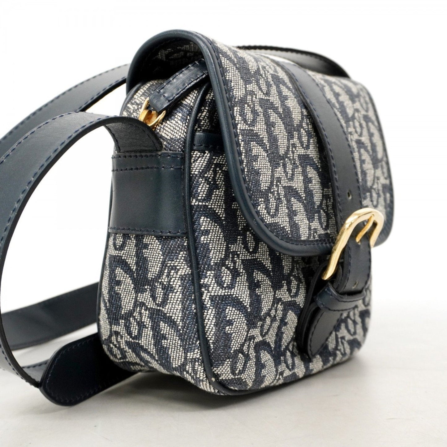 Christian Dior Navy Canvas Shoulder Bag ()