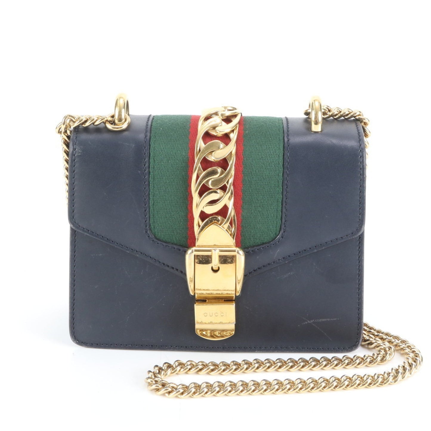 Gucci Navy Leather Shoulder Bag ( )