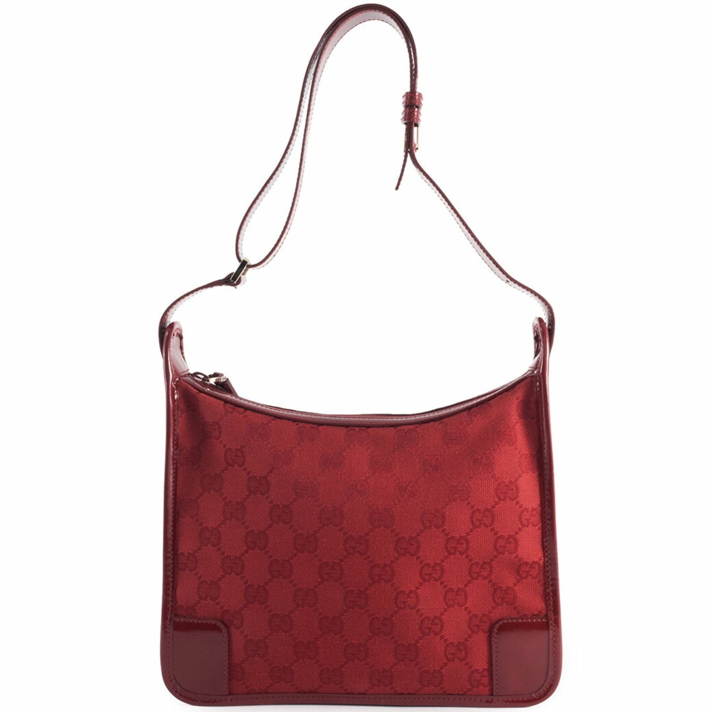 Gucci Red Color Canvas Leather Shoulder Bag ( )