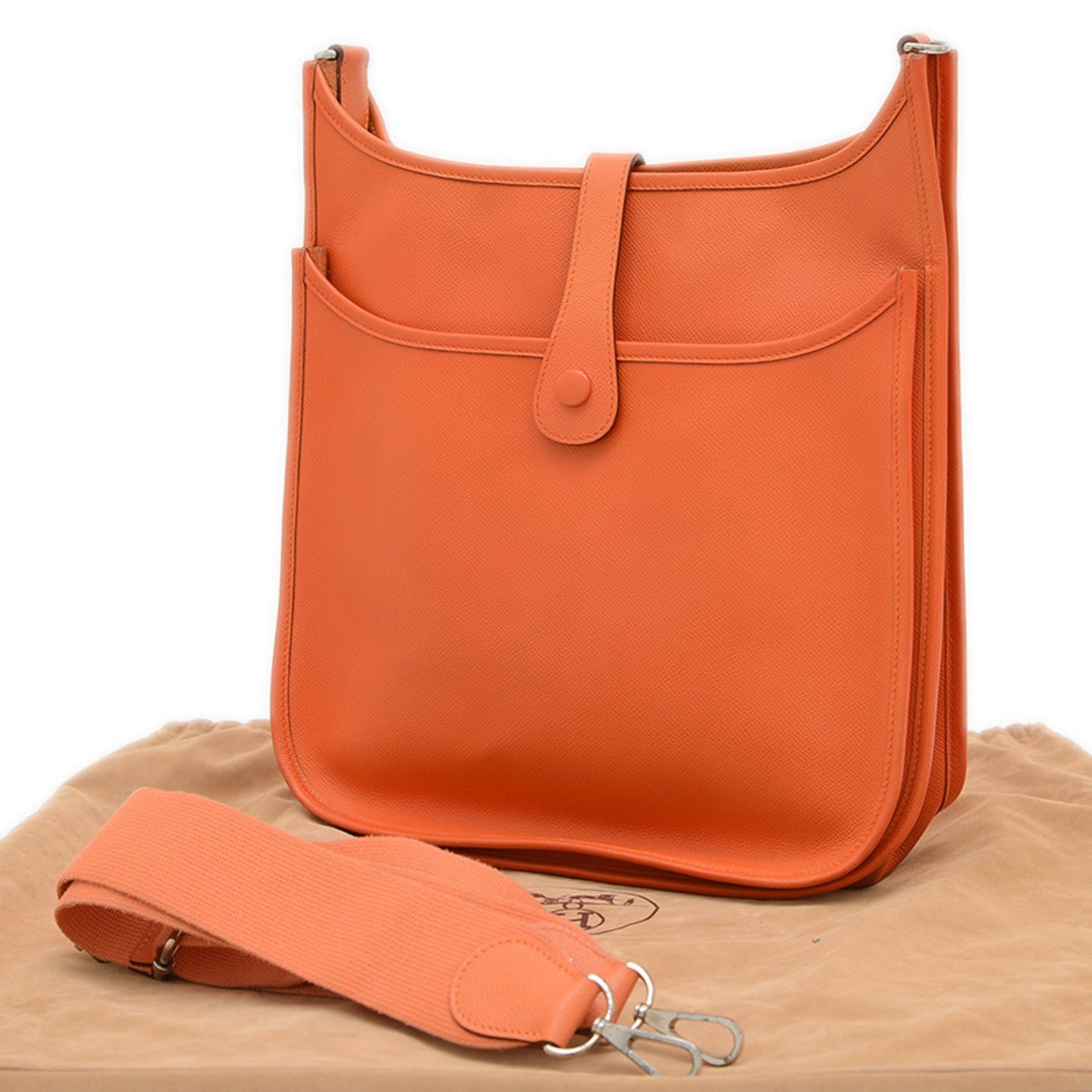 Hermes Orange Epsom Leather Shoulder Bag ( )