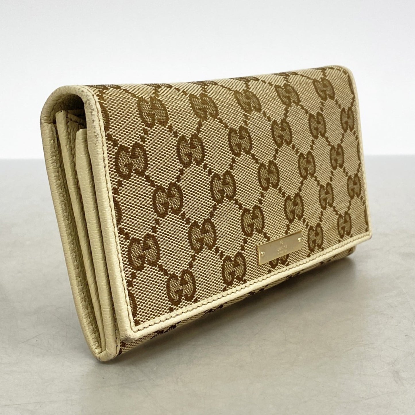 Gucci Brown Canvas Long Wallet (Bi-Fold) ( )