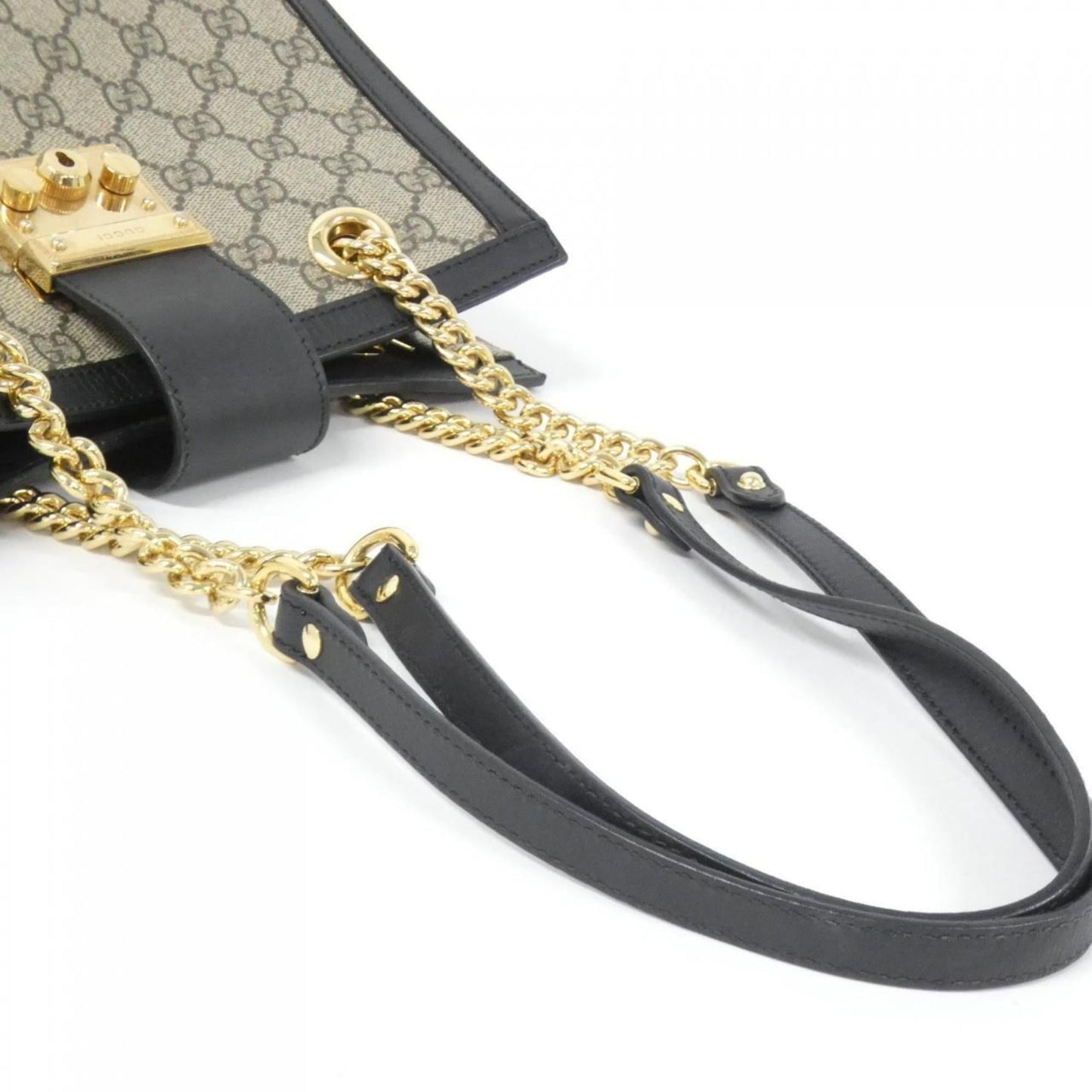 Gucci Beige Black Gg Supreme Leather Shoulder Bag ( )