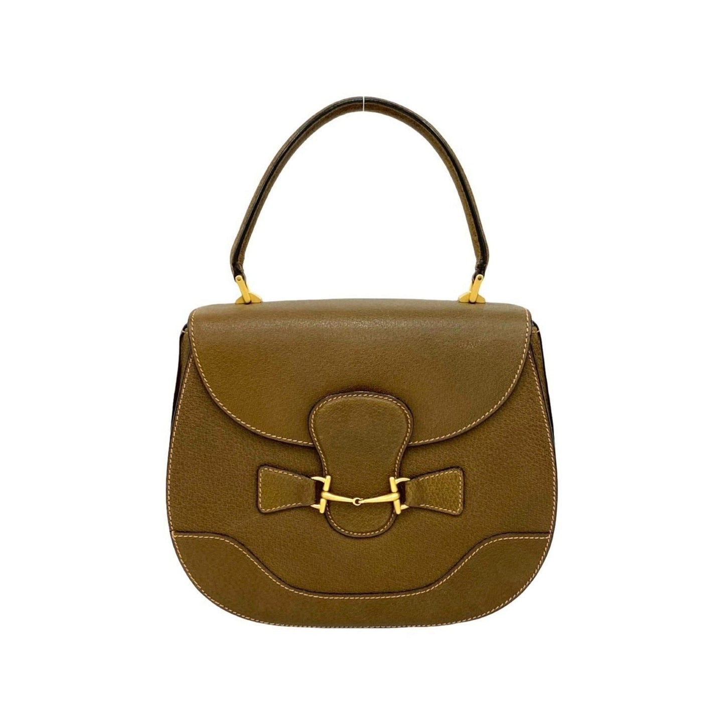 Gucci Brown Leather Handbag Tote Bag ( )