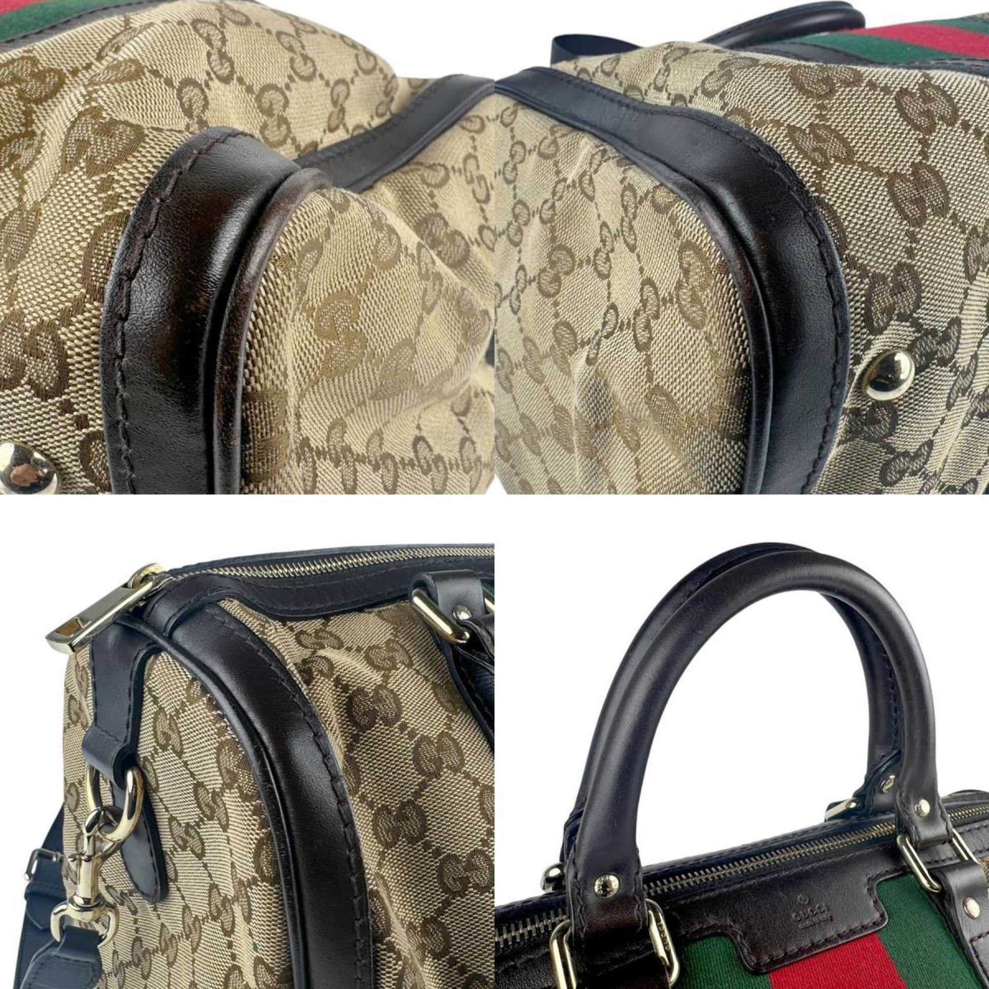 Gucci Leather Canvas Shoulder Bag