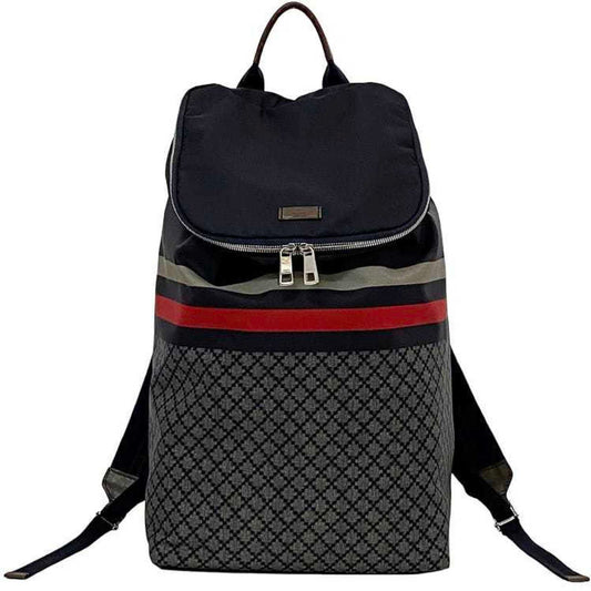 Gucci Diamante Gray Navy Nylon Leather Backpack ( )