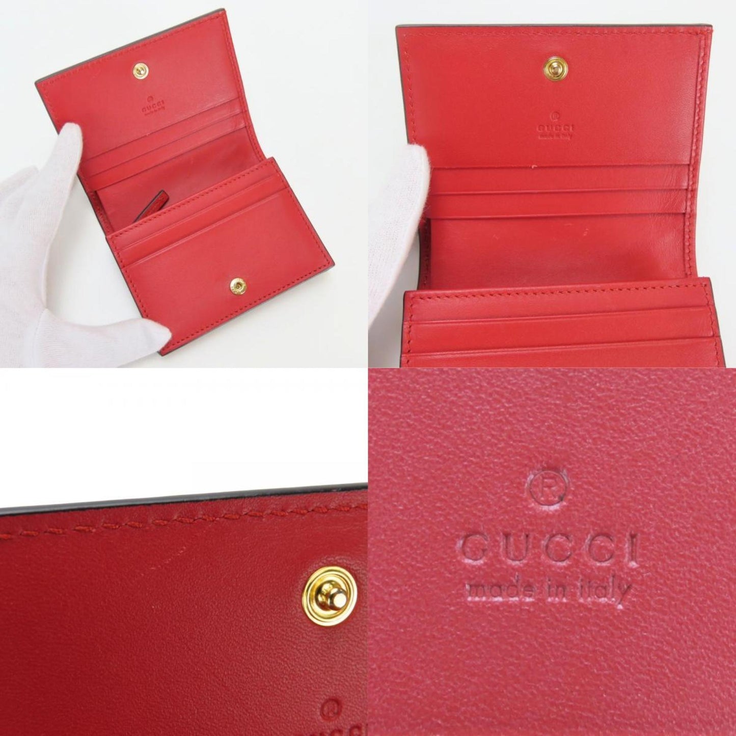 Gucci Beige Pink Red Color Gg Supreme Wallet (Bi-Fold) ( )