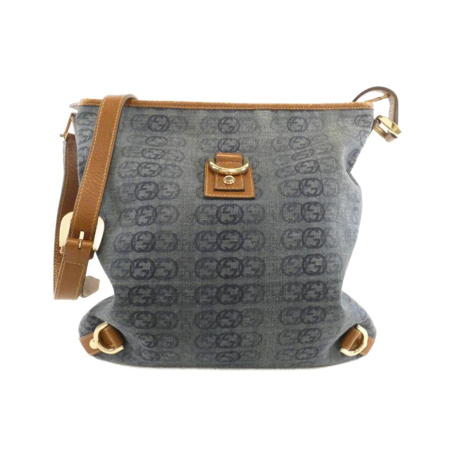 Gucci Dark Blue Canvas Shoulder Bag ( )