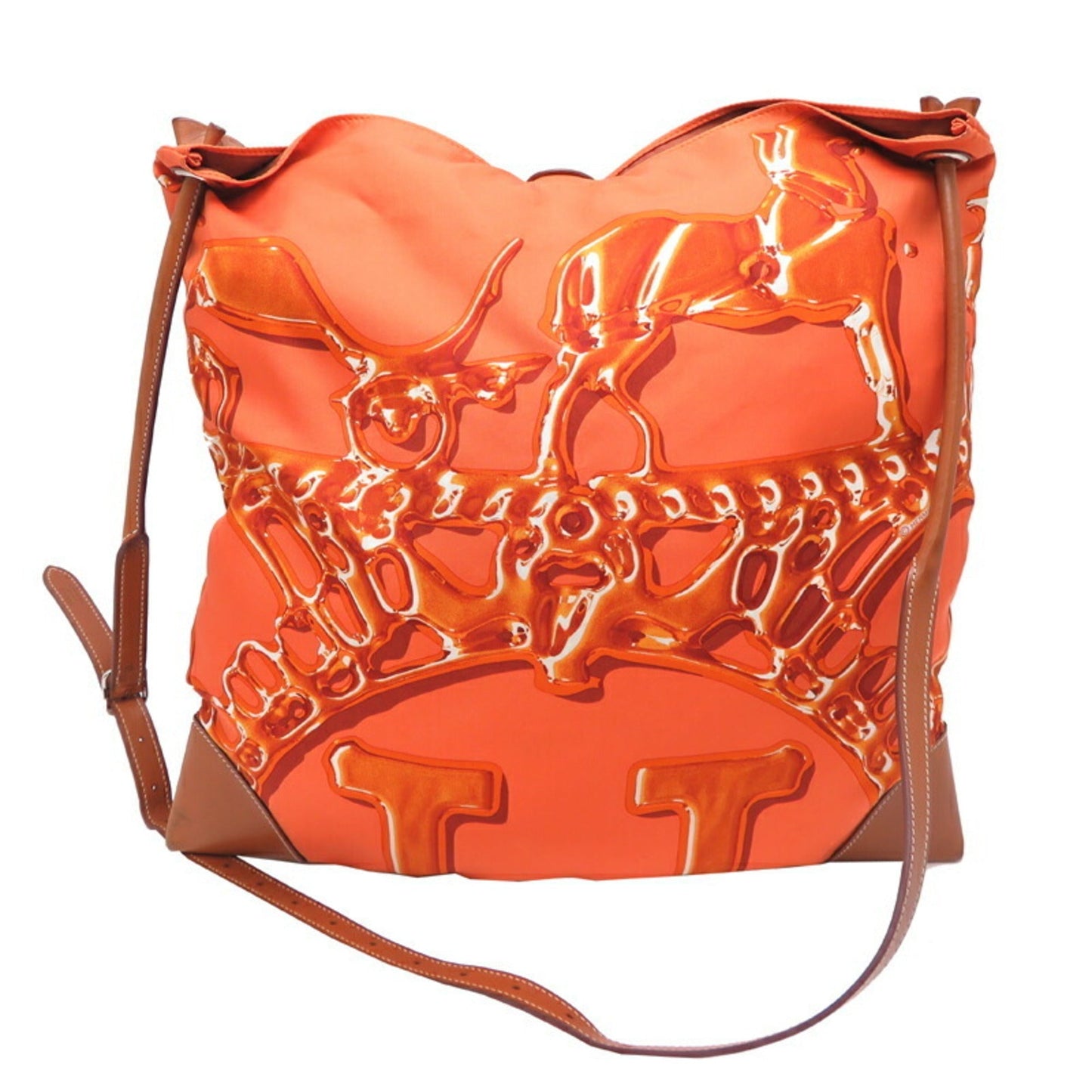 Hermes Orange Silk Shoulder Bag ( )