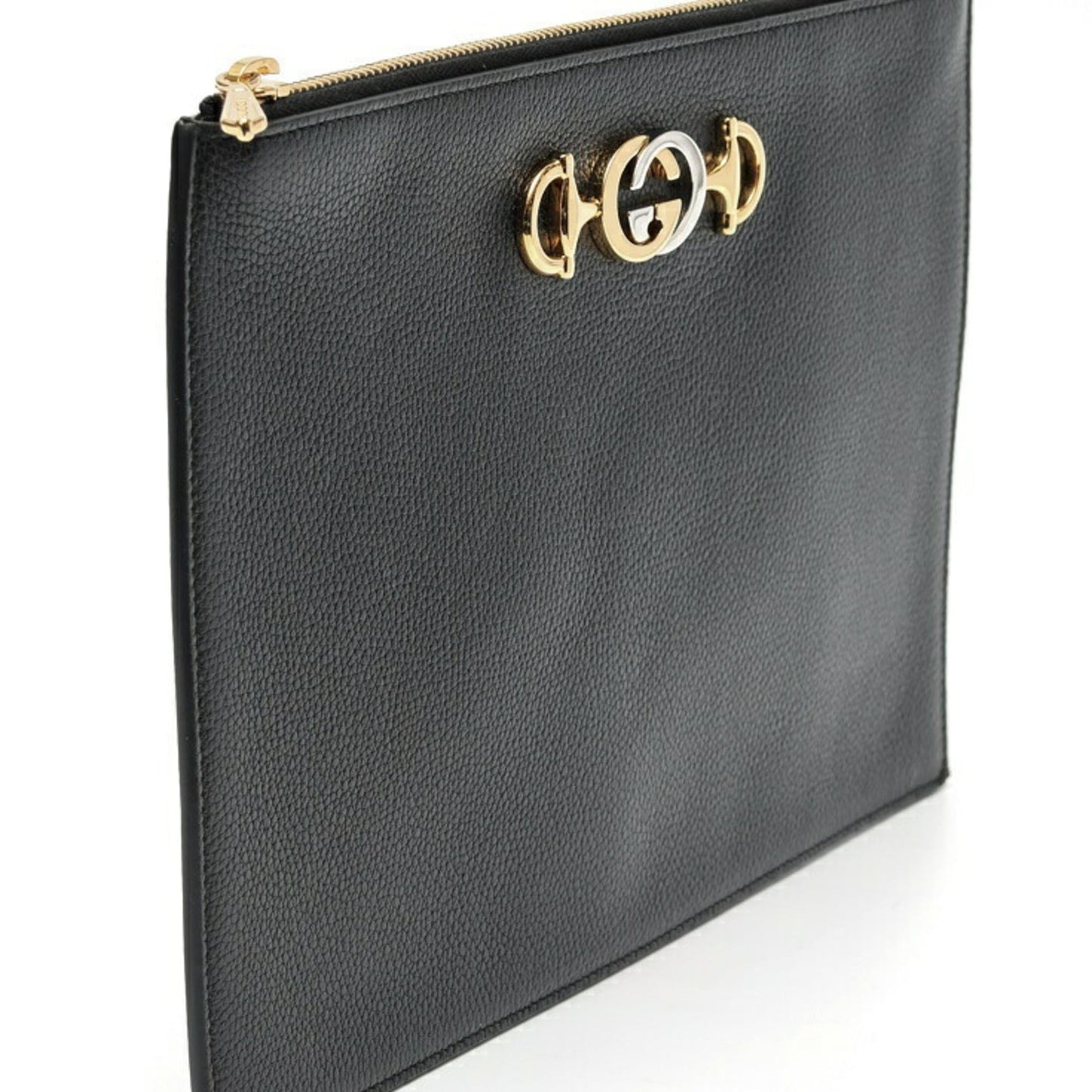 Gucci Black Leather Clutch Bag Pouch ( )