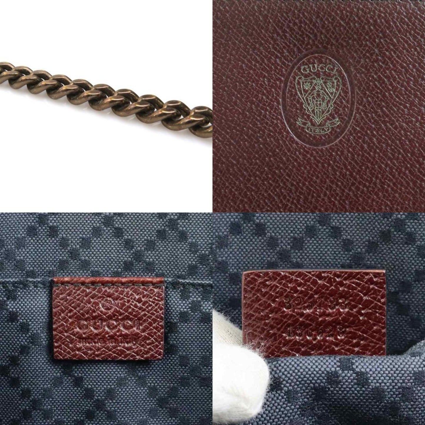 Gucci Bordeaux Leather Clutch Bag ( )