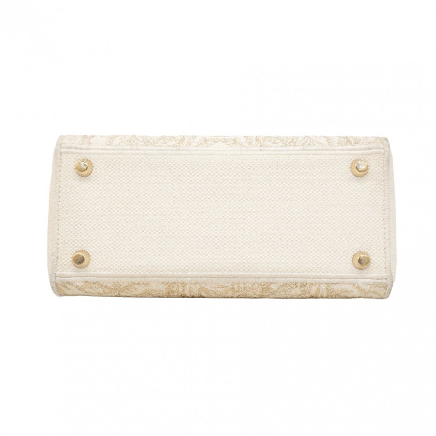 Christian Dior Gold White Canvas Handbag ()