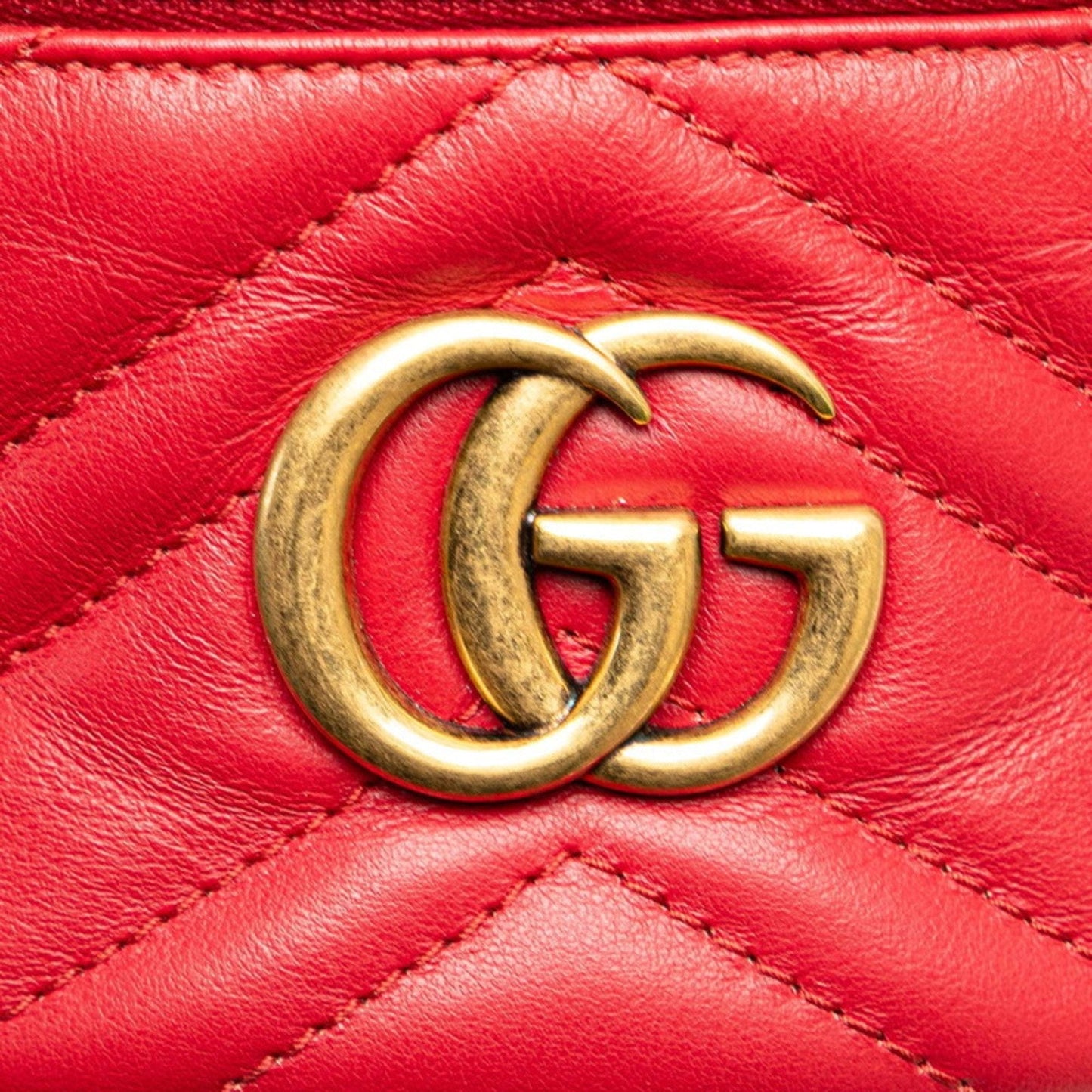 Gucci Red Color Leather Vanity Bag ( )