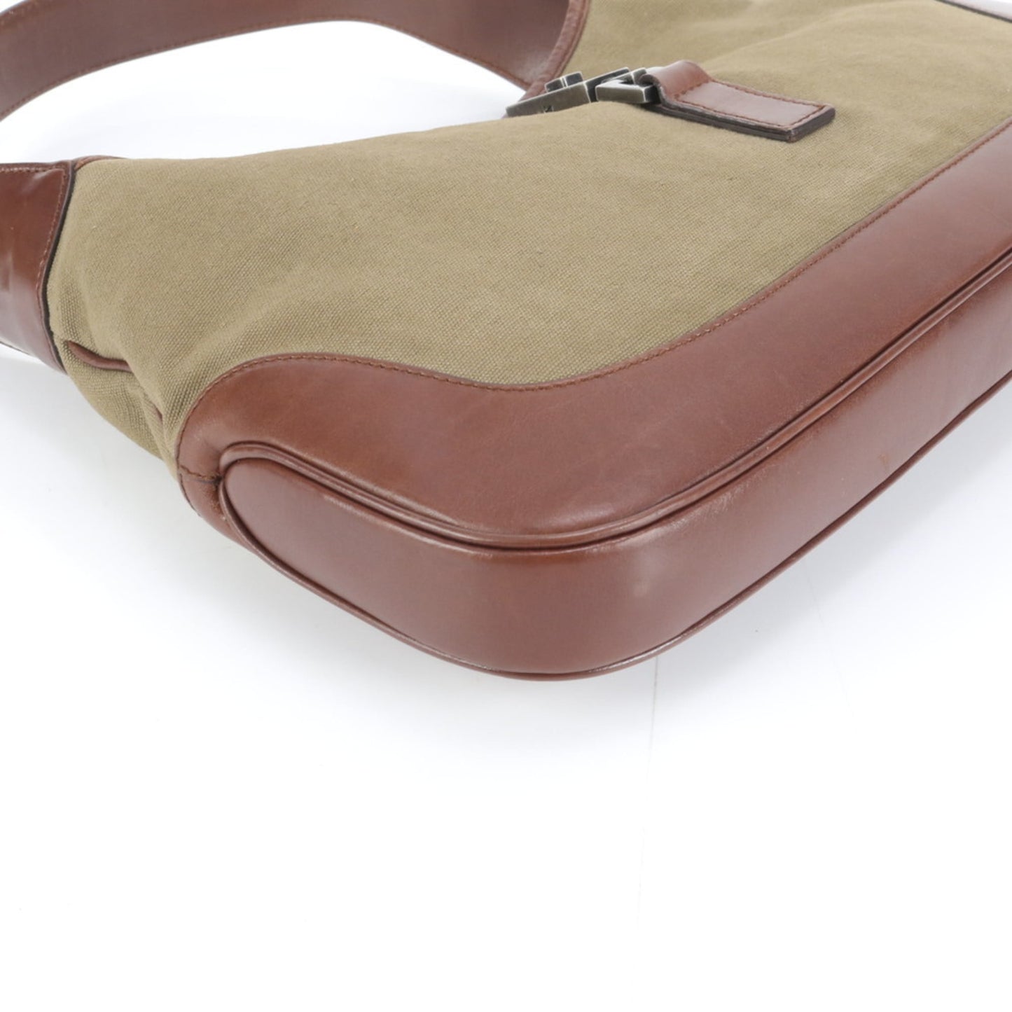 Gucci Brown Leather Canvas Shoulder Bag ( )