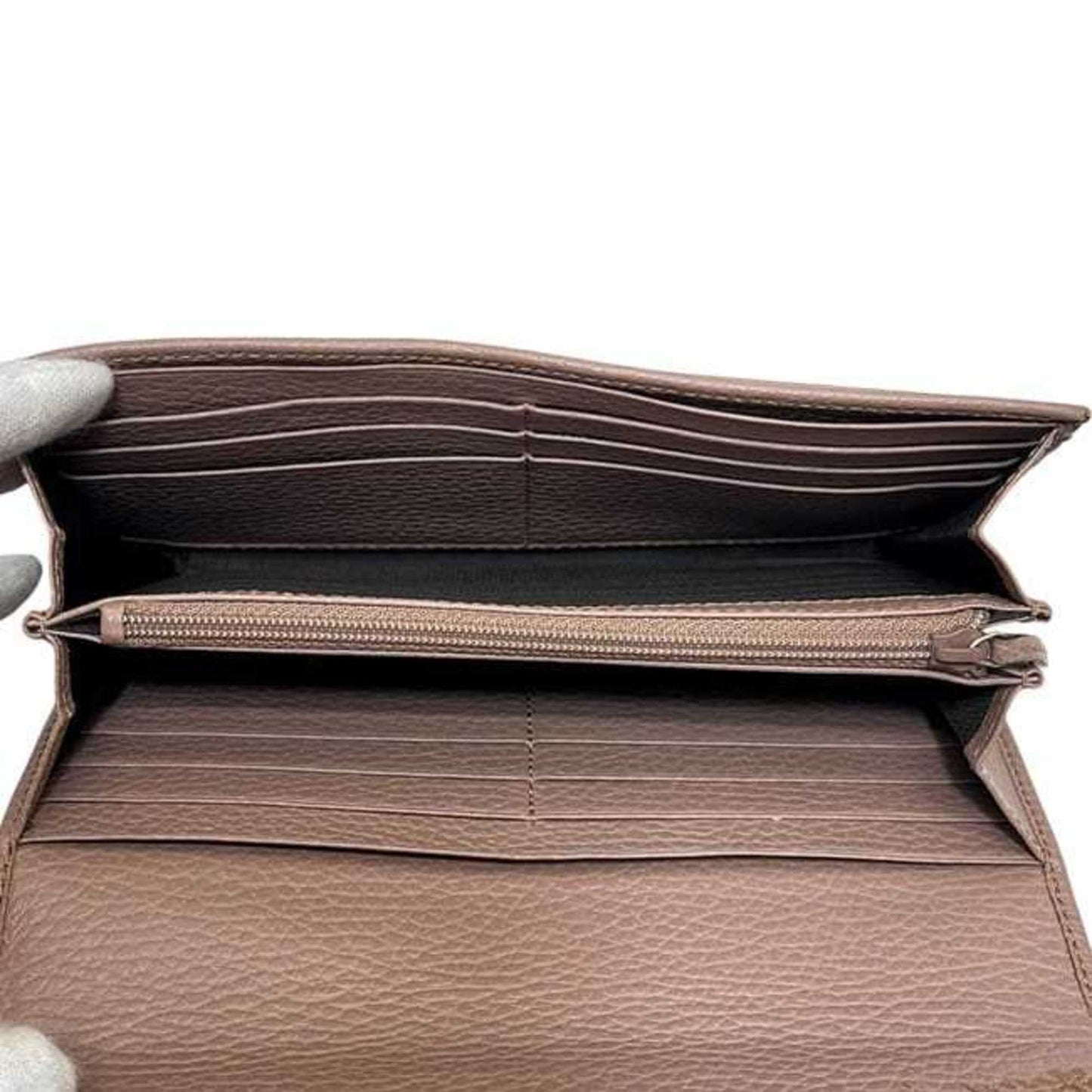 Gucci Pink Beige Leather Long Wallet (Bi-Fold) ( )