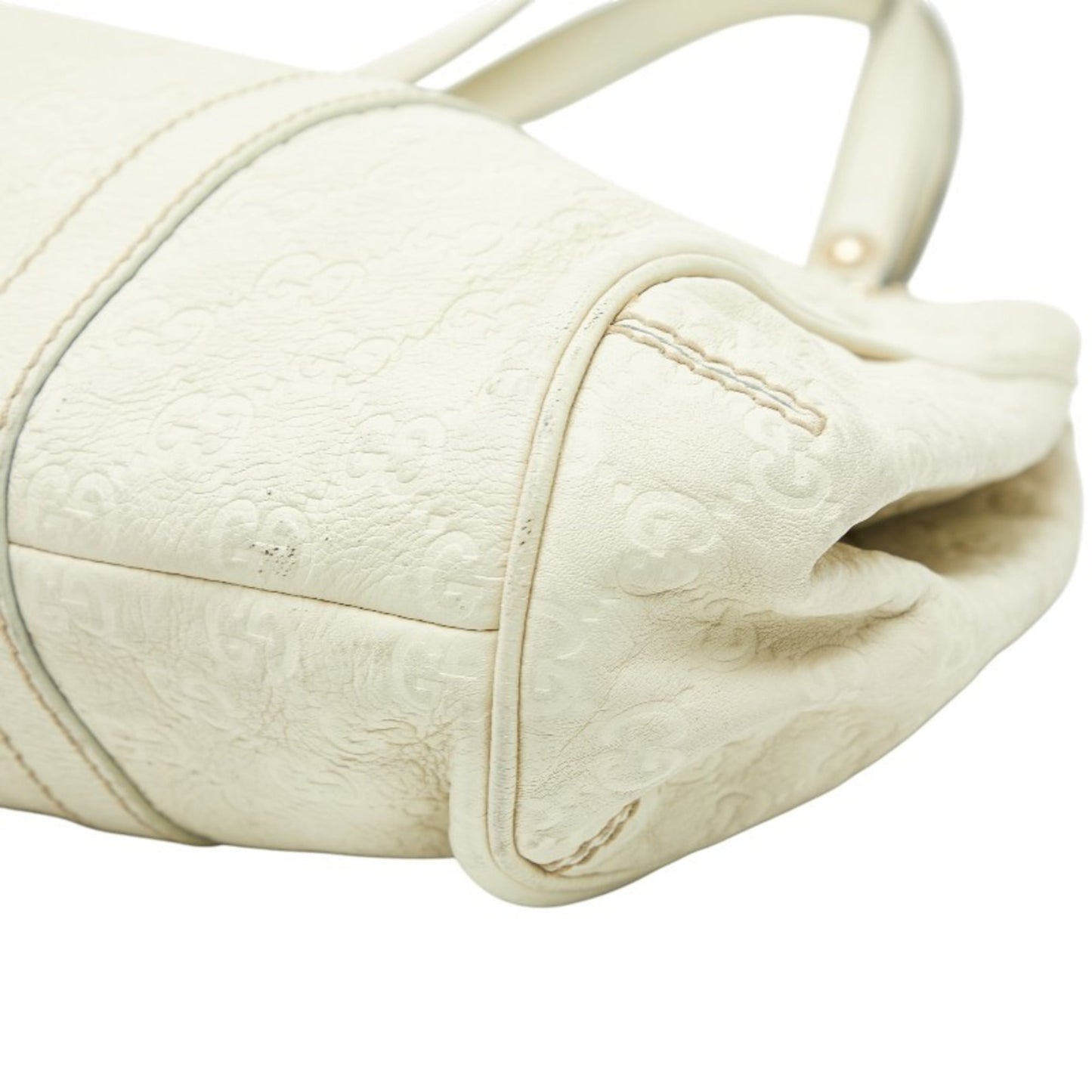 Gucci Ivory White Leather Handbag Tote Bag ( )