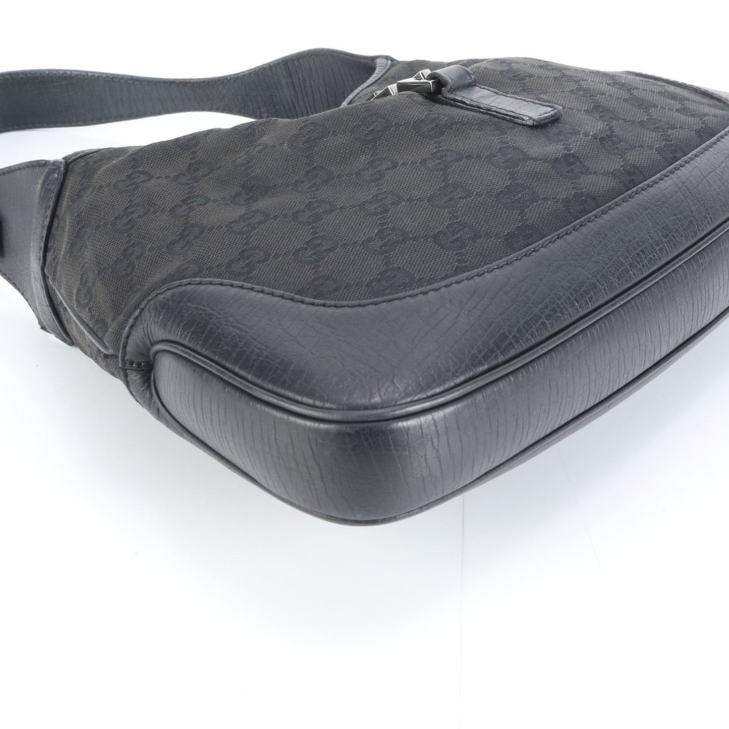 Gucci Black Leather Canvas Shoulder Bag ( )