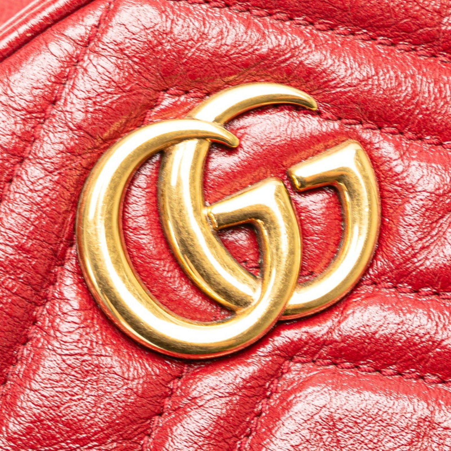 Gucci Gg Marmont Red Color Leather Shoulder Bag ( )