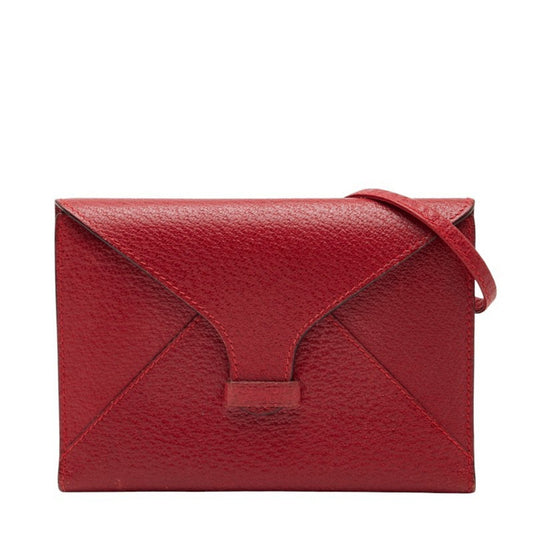 Gucci Red Color Leather Chain/Shoulder Wallet ( )