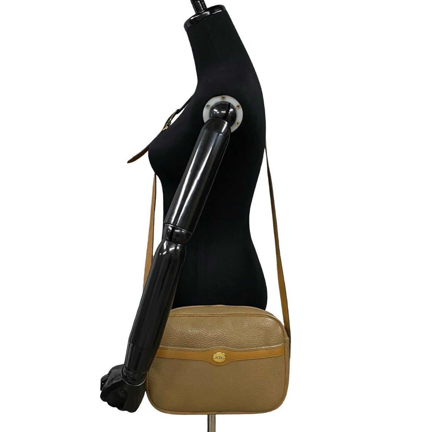 Christian Dior Beige Brown Leather Pochette Shoulder Bag ()