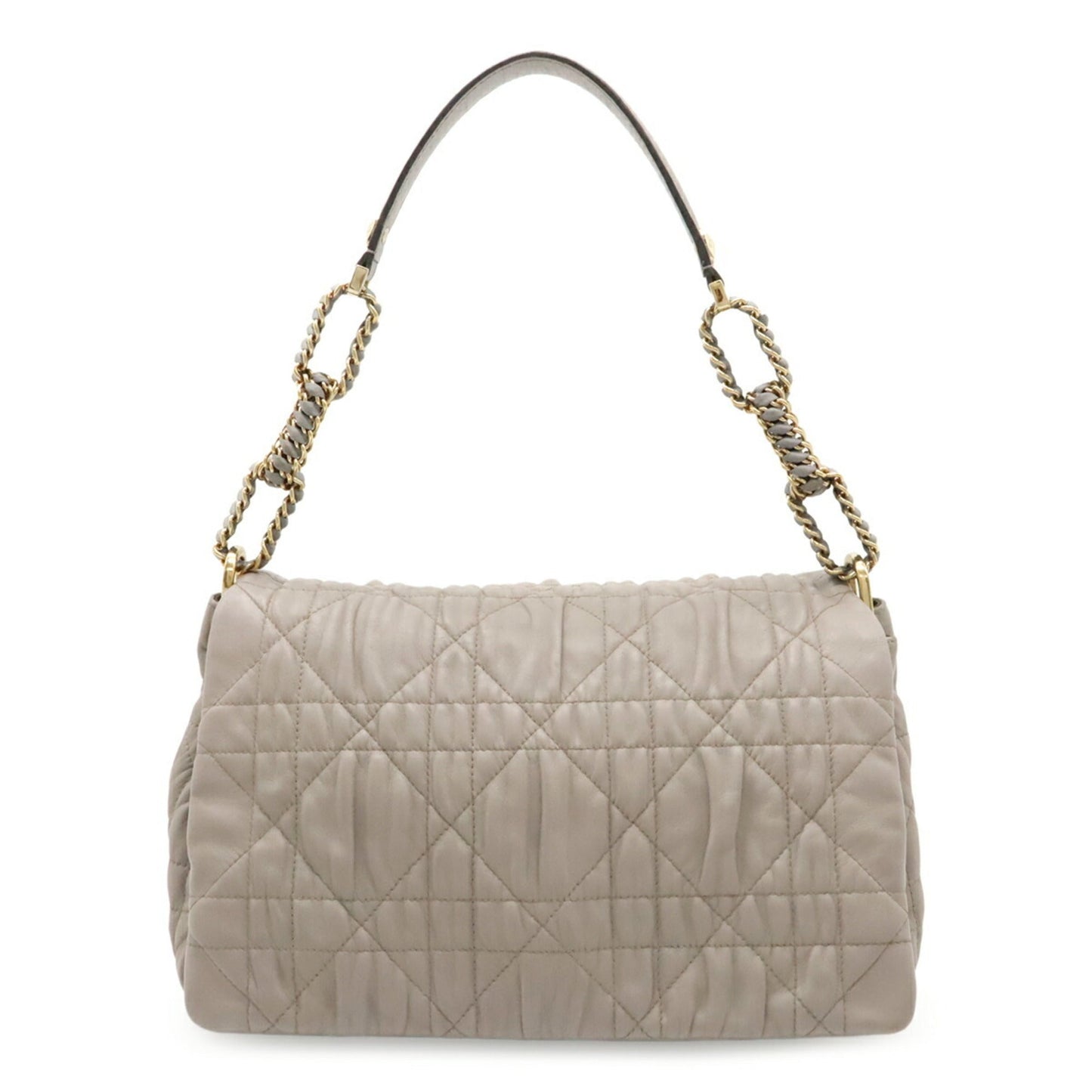 Christian Dior Gray Leather Shoulder Bag ()
