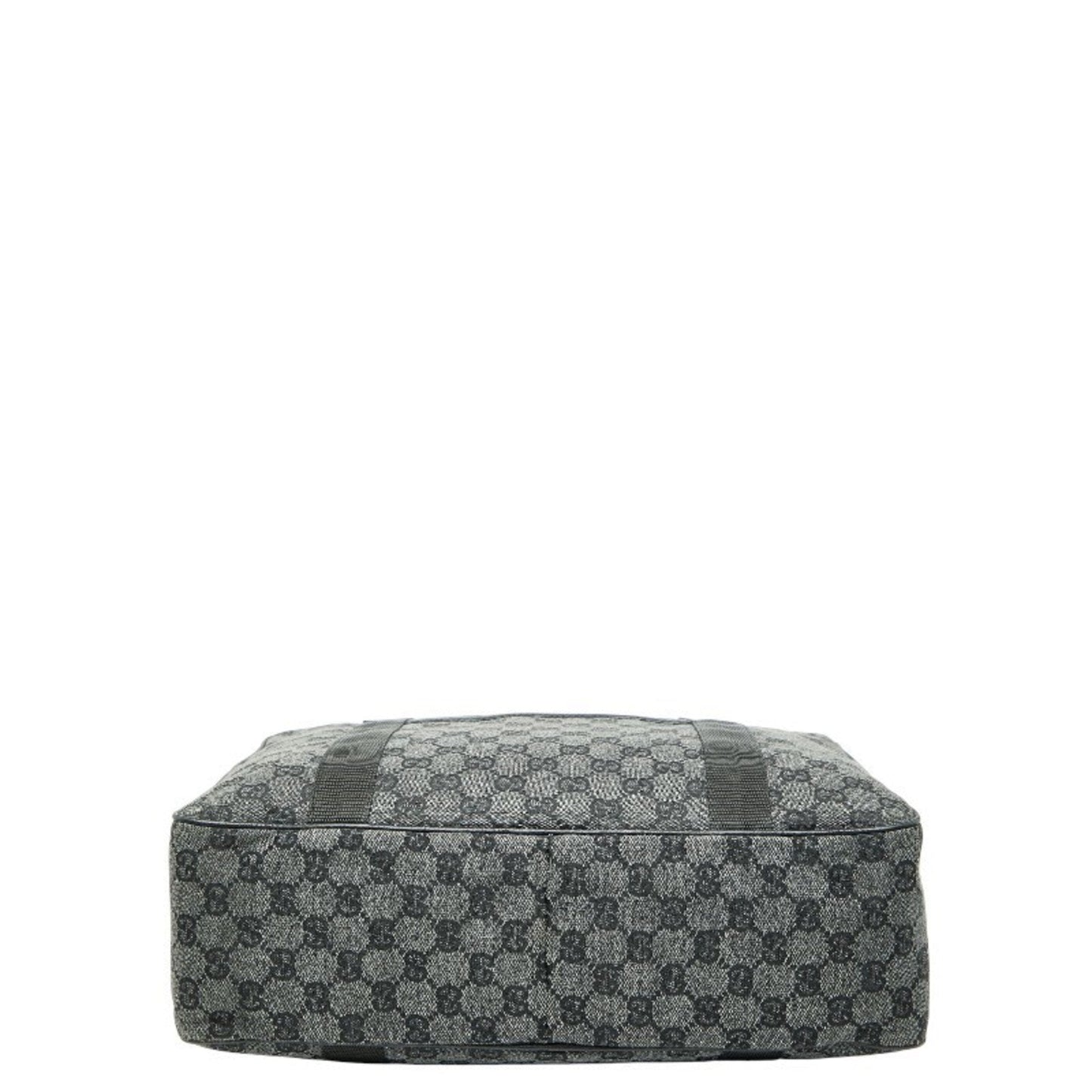 Gucci Black Gray Canvas Leather Handbag ( )