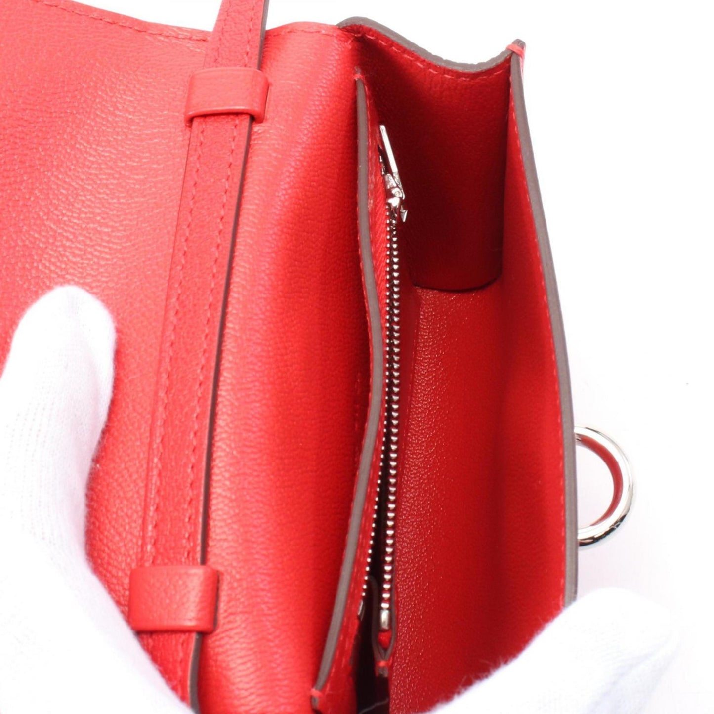 Hermes Red Color Chevre Leather Shoulder Bag ( )
