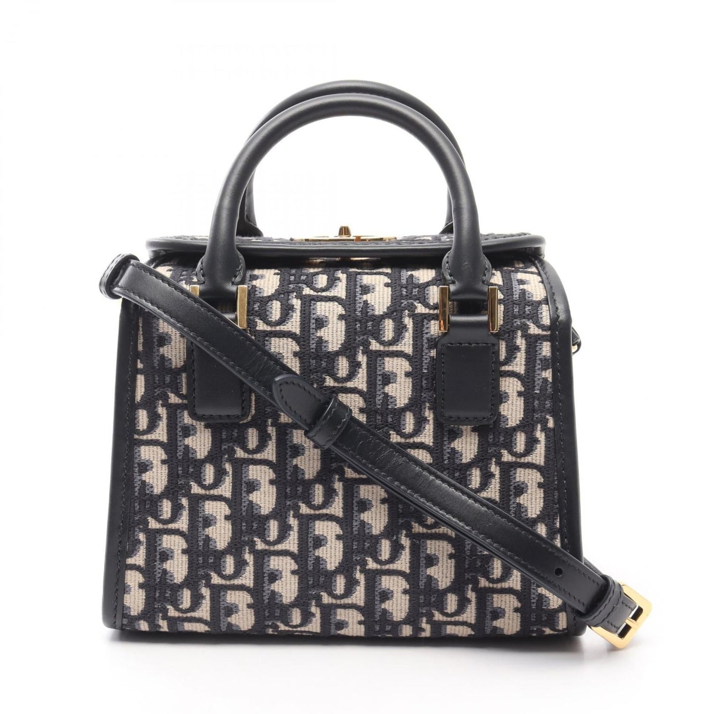 Christian Dior Beige Navy Canvas Tote Bag ()