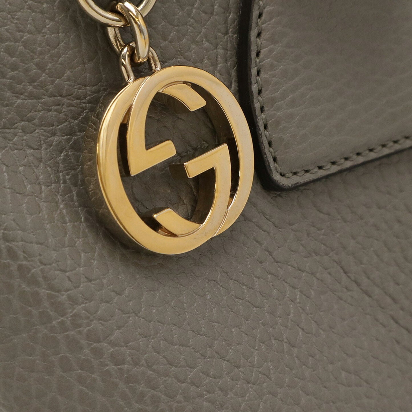 Gucci Gray Leather Handbag Shoulder Bag ( )