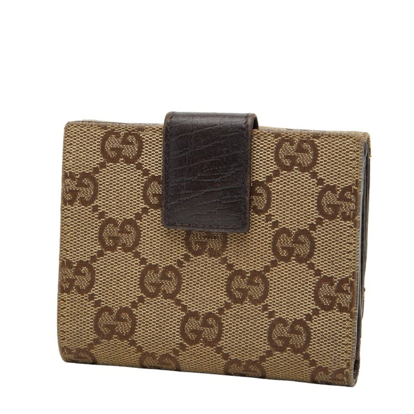 Gucci Brown Canvas Leather Wallet (Bi-Fold) ( )