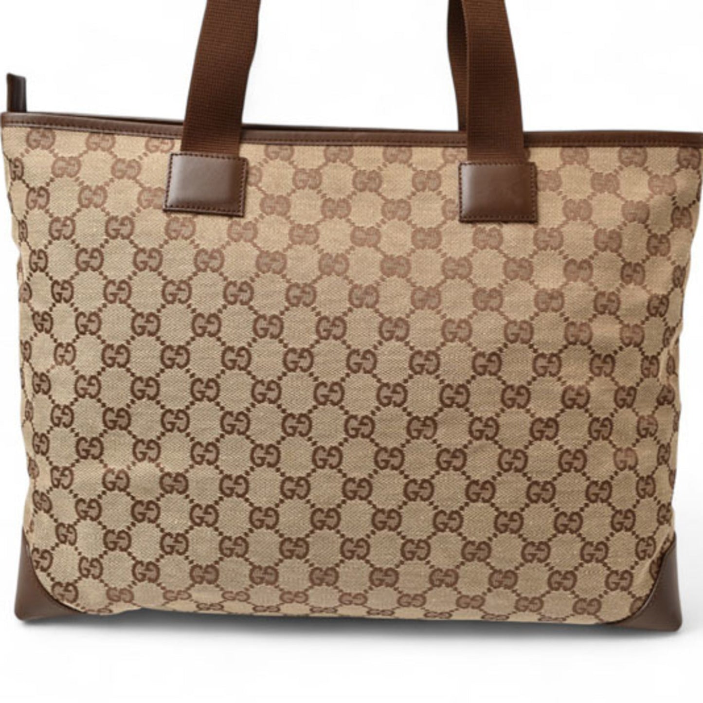 Gucci Brown Gg Beige Gg Canvas Tote Bag ( )
