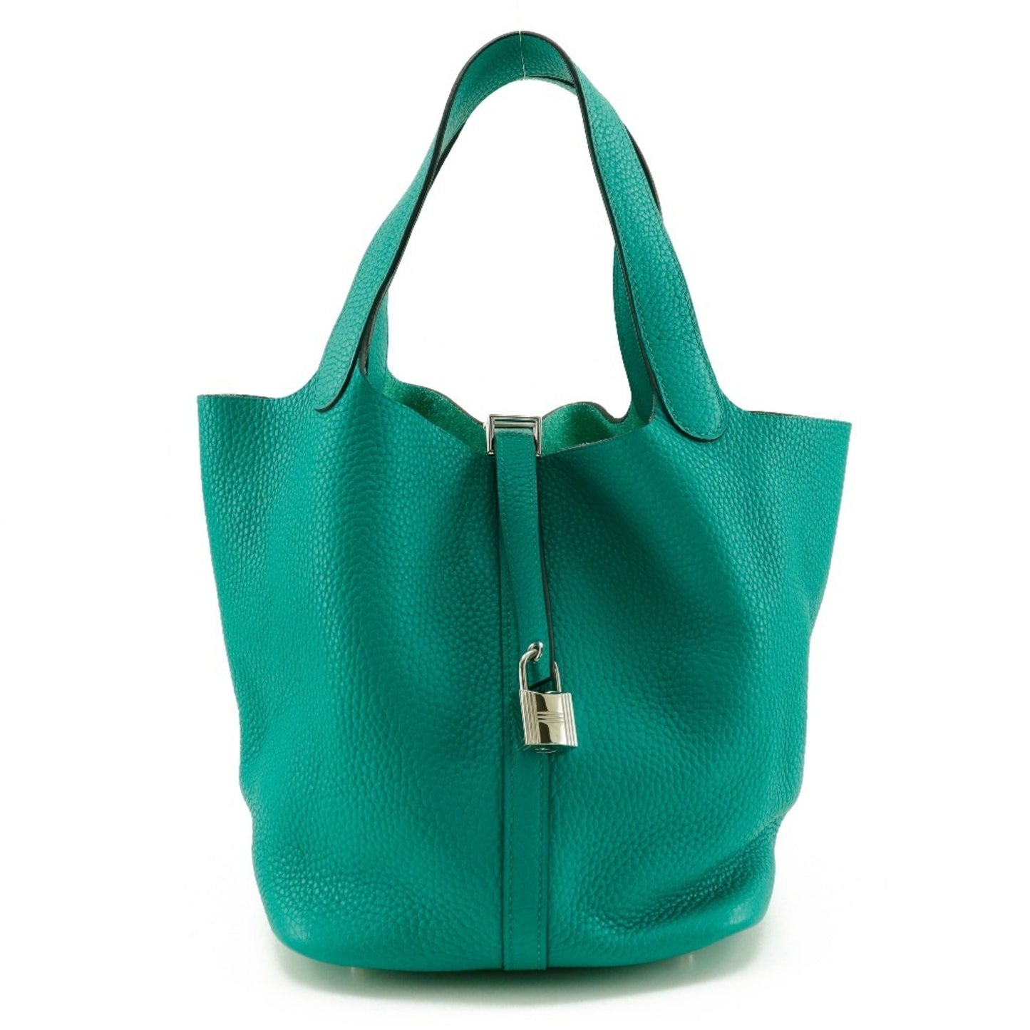 Hermes Green Taurillon Clemence Leather Handbag ( )