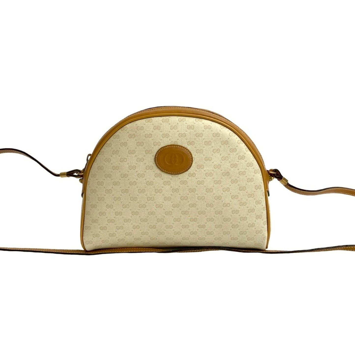 Gucci Brown Ivory Leather Pvc Pochette Shoulder Bag ( )