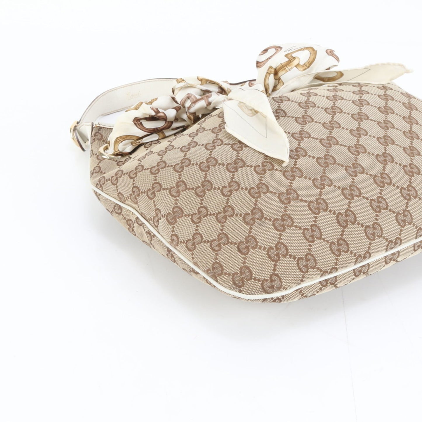 Gucci Brown Leather Canvas Shoulder Bag ( )