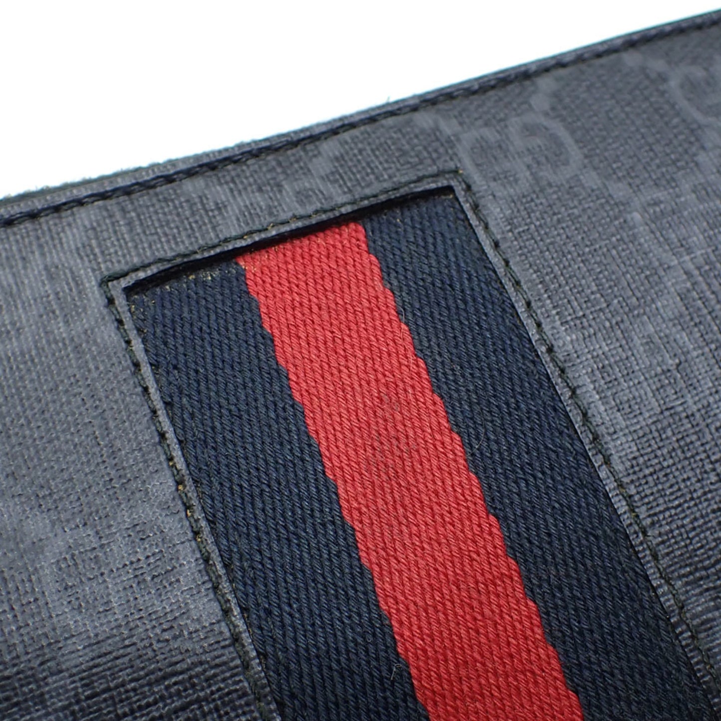 Gucci Black Gray Pvc Leather Long Wallet (Bi-Fold) ( )
