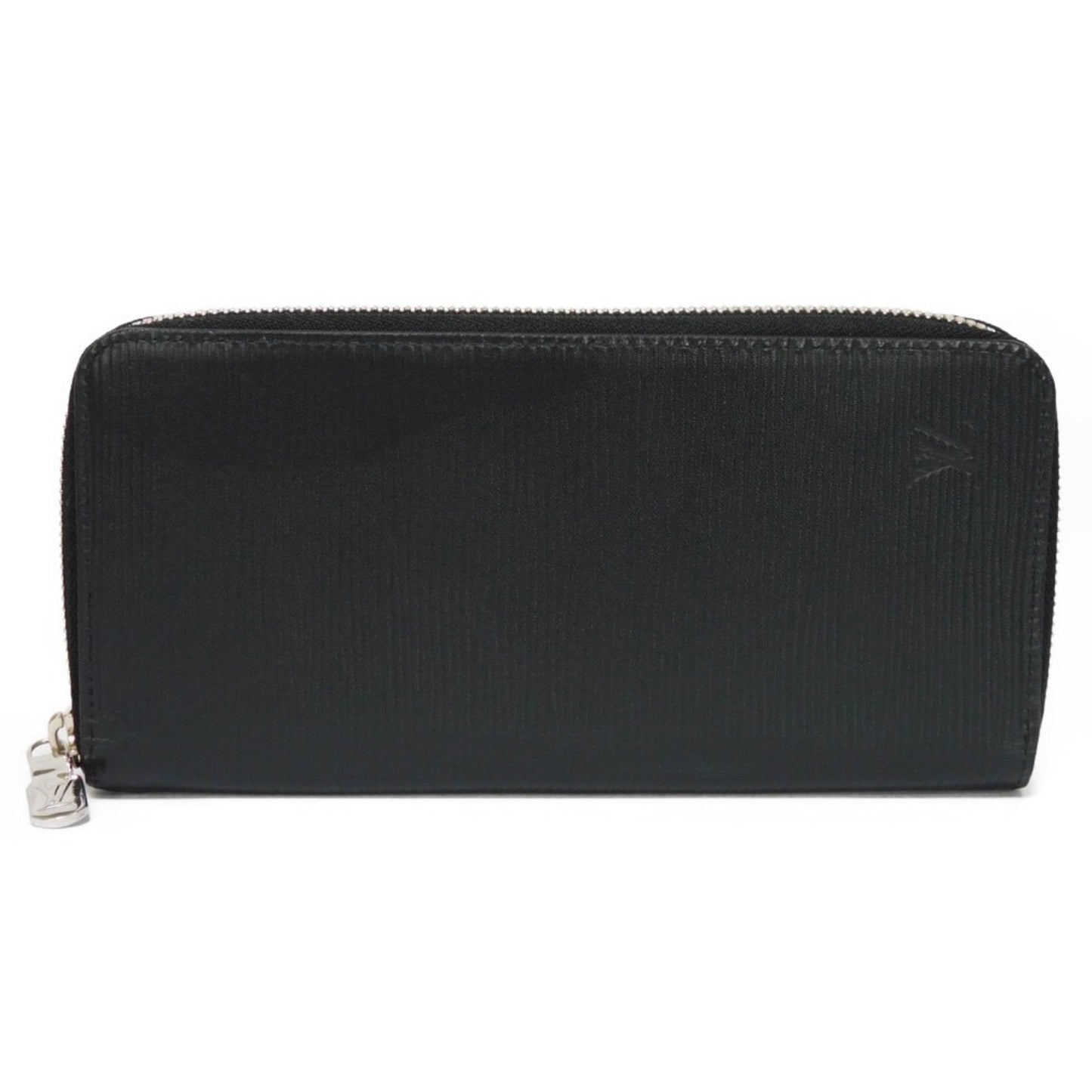LOUIS VUITTON Long Wallet Zippy Vertical LV Logo Black RFID New Round Zipper Epi Noir M60965 Men's Billfold