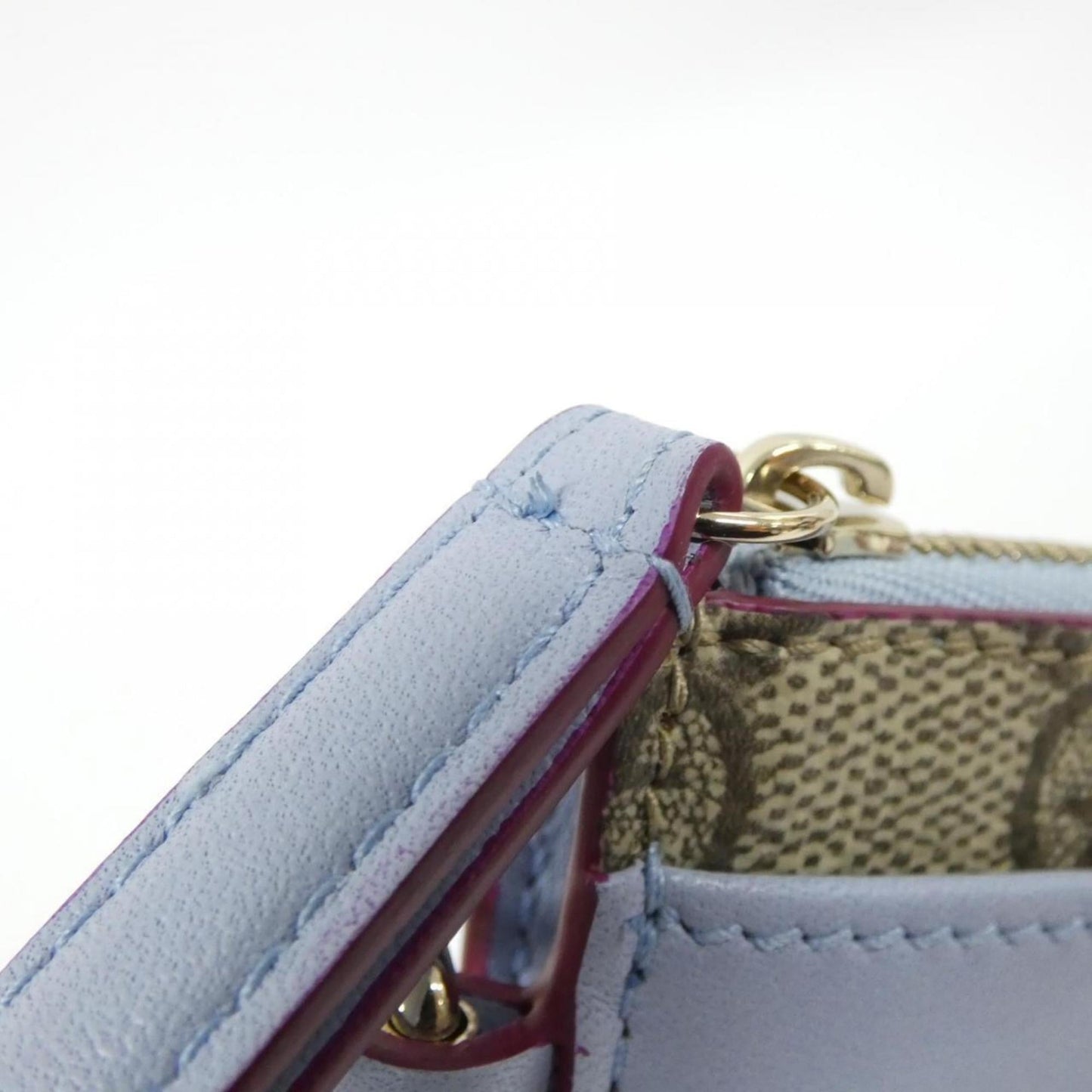 Gucci Light Blue Gg Supreme Canvas Leather Coin Purse/Coin Case ( )