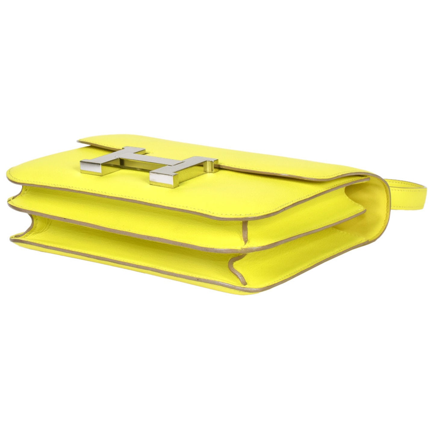 Hermes Constance Lime Lime Yellow Yellow Evercalf Leather Shoulder Bag ( )