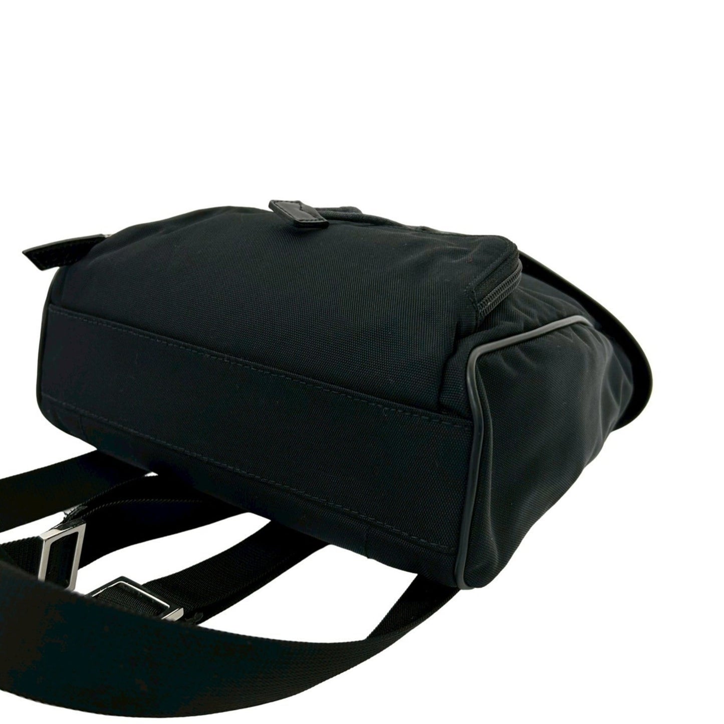 Gucci Black Nylon Leather Backpack ( )