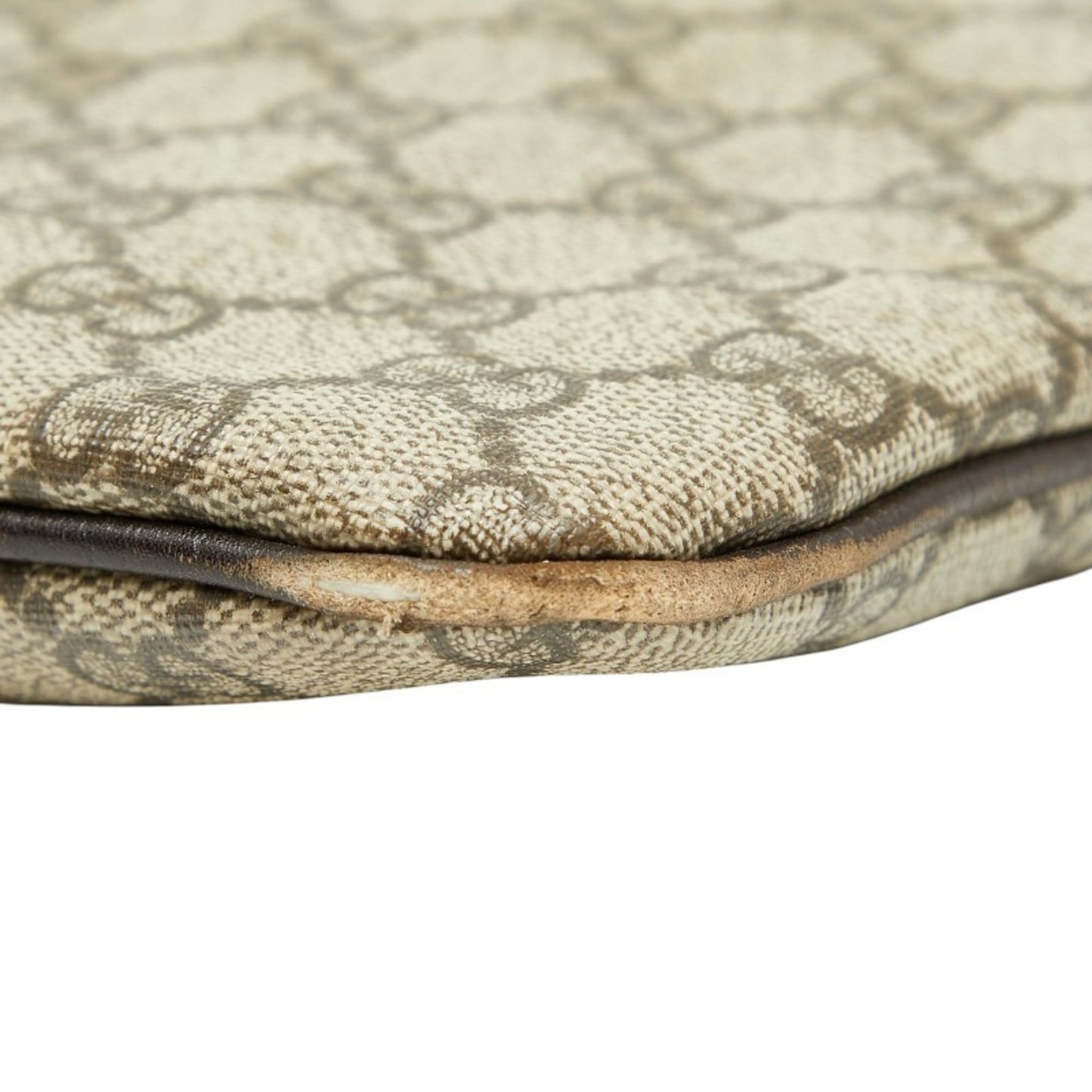 Gucci Beige Brown Pvc Leather Handbag Tote Bag ( )