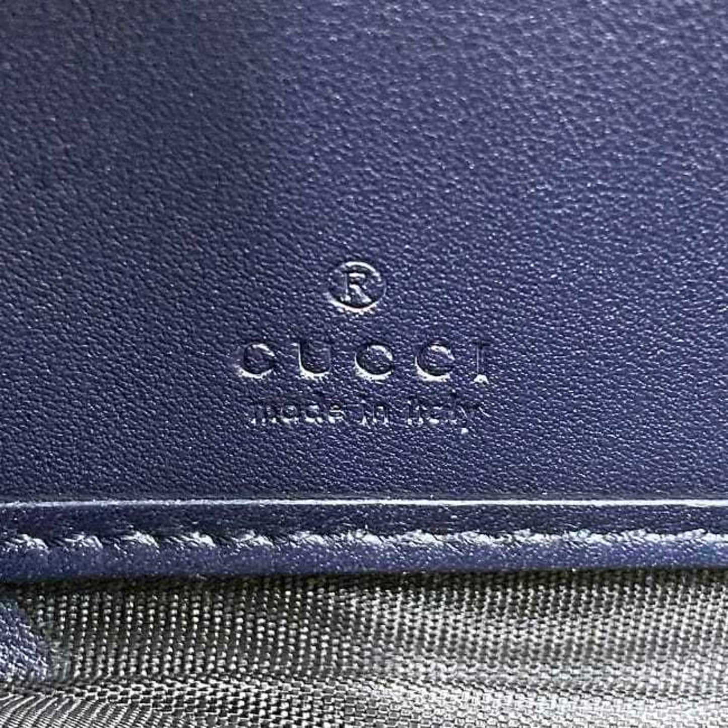 Gucci Navy Leather Long Wallet (Bi-Fold) ( )
