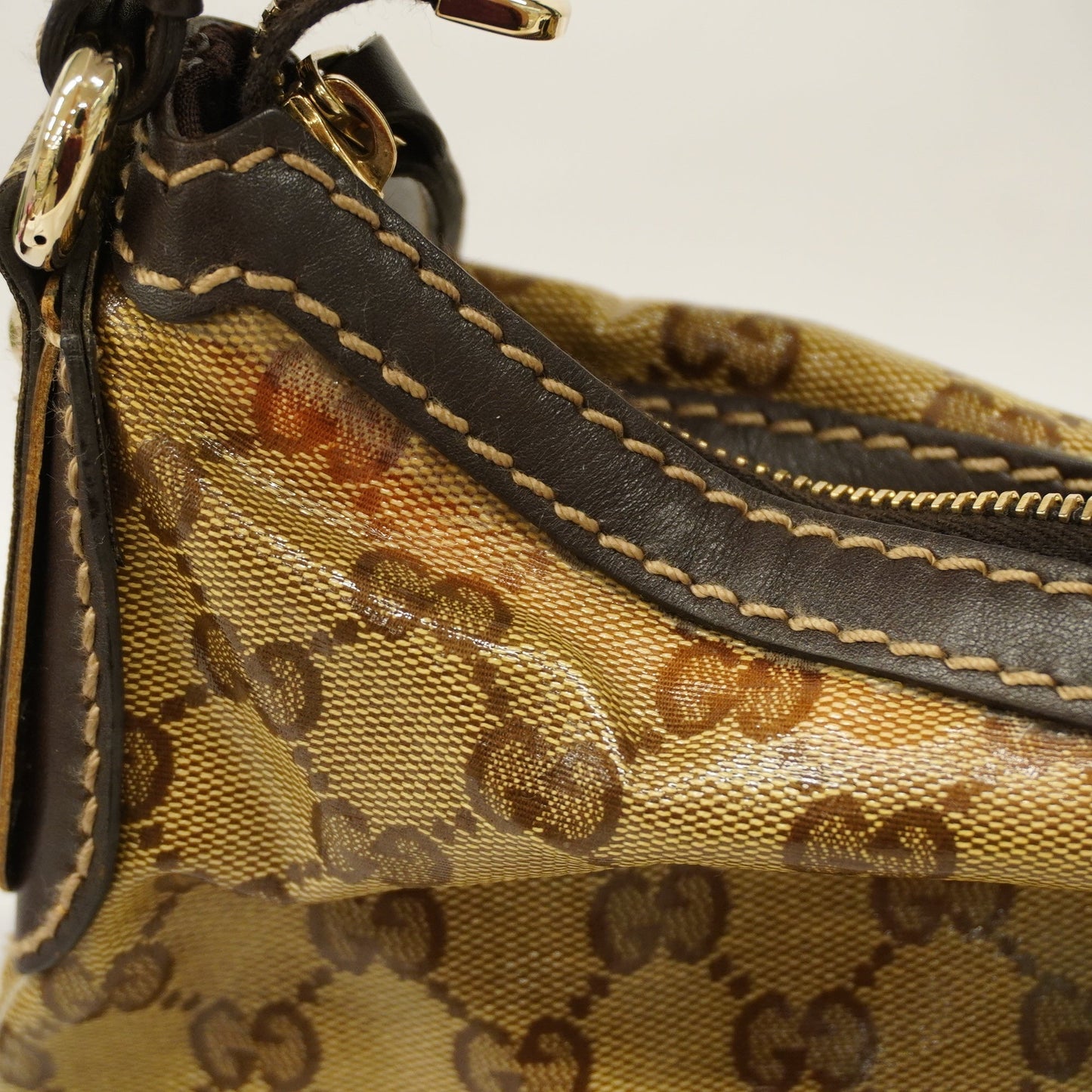 GUCCI Auth  GG Crystal Shoulder Bag 223965 Women's Coated Canvas,Leather