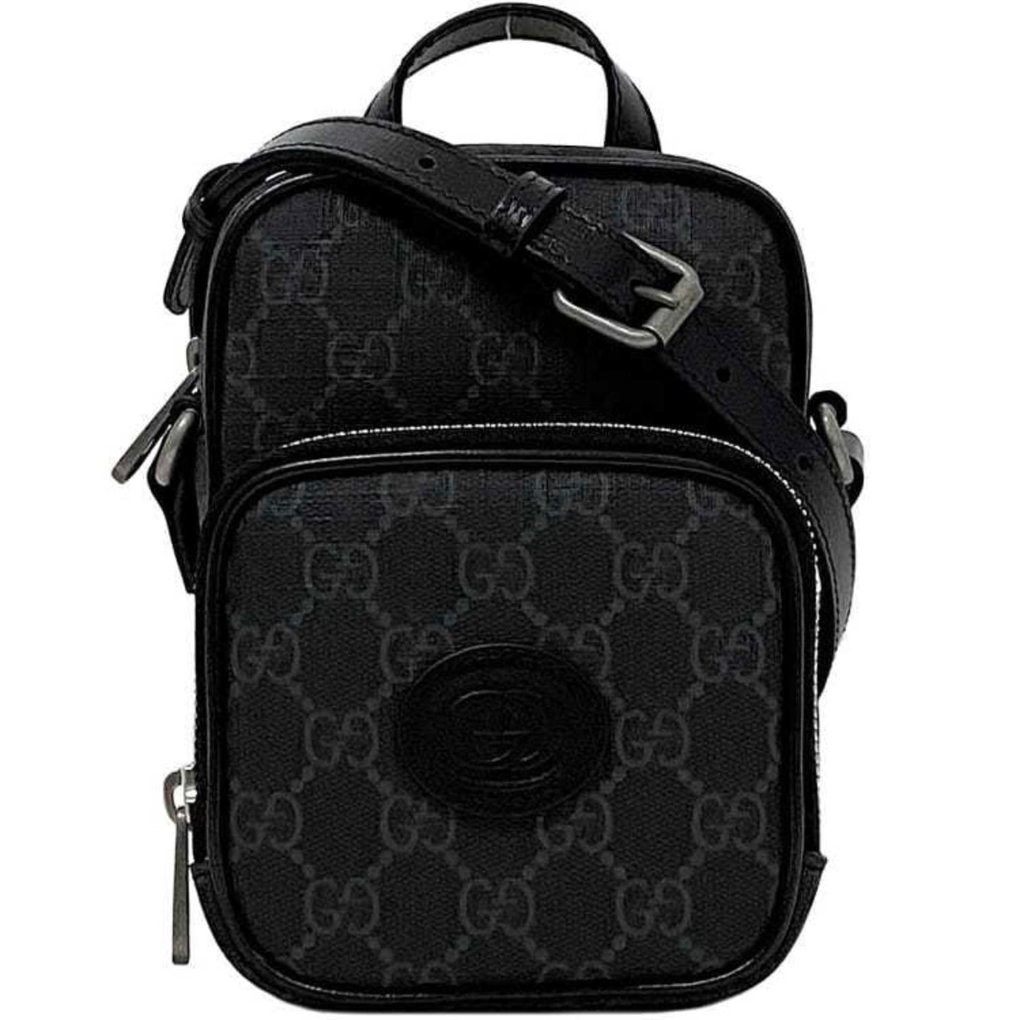 Gucci Black Pvc Leather Pochette Shoulder Bag ( )
