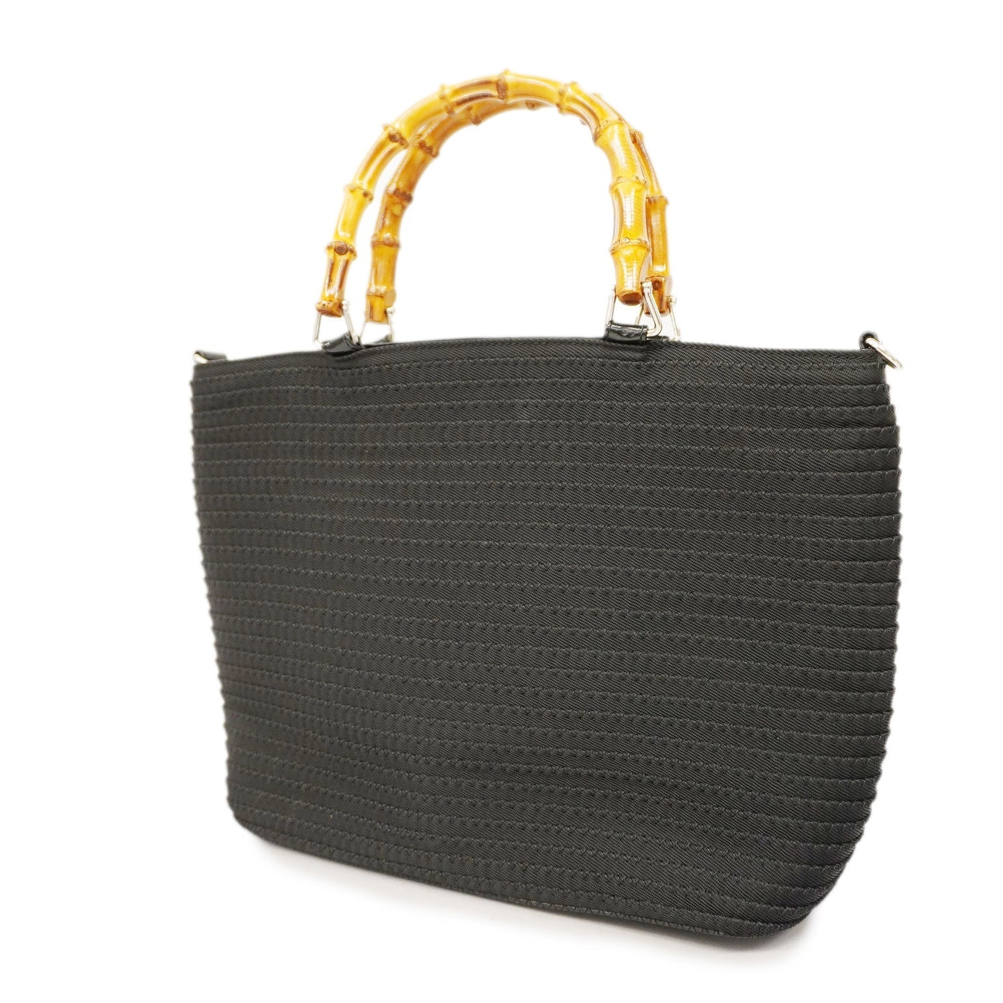 GUCCI Auth  Bamboo Tote Bag 000 1998 0540 Women's Canvas Black