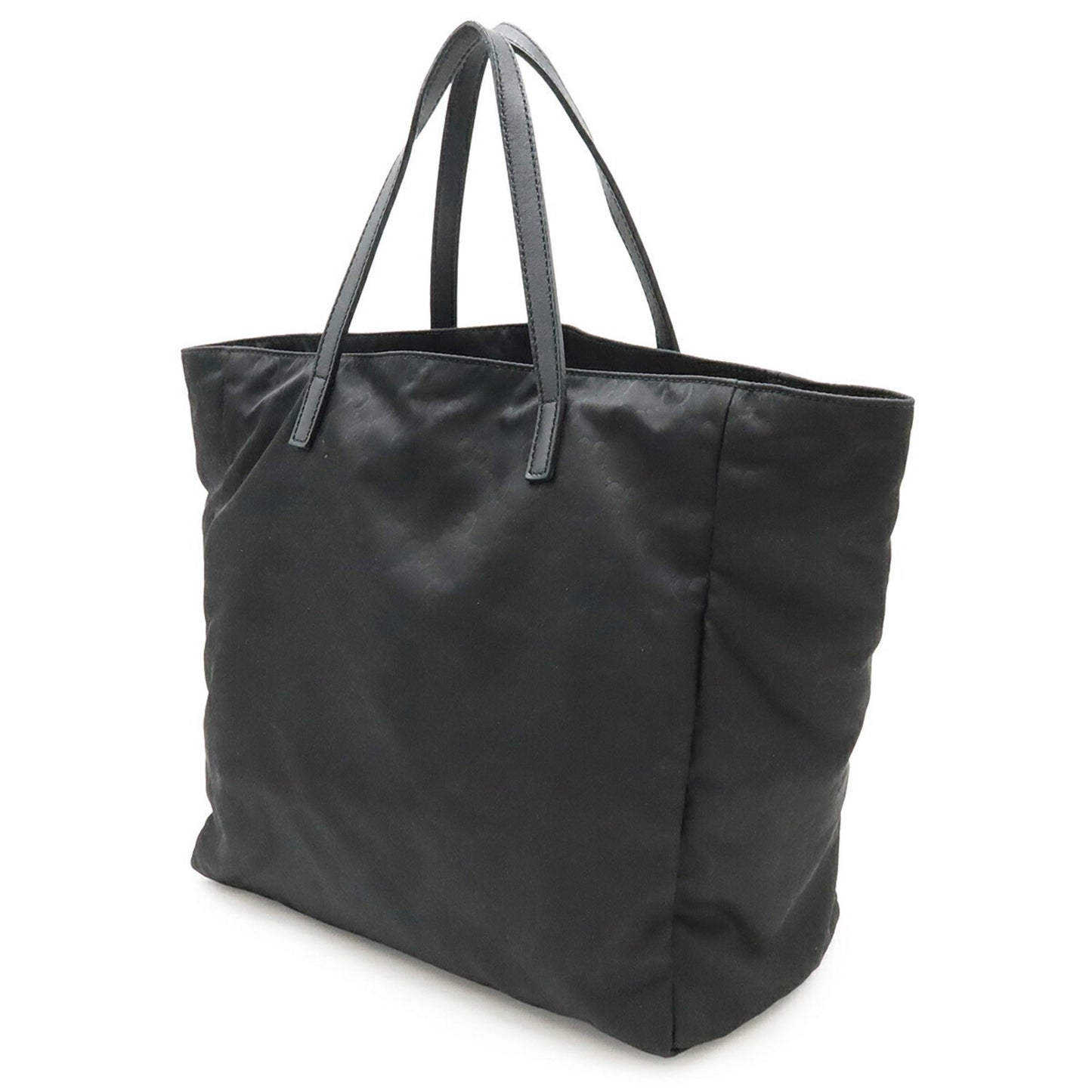 Gucci Black Nylon Leather Handbag Tote Bag ( )