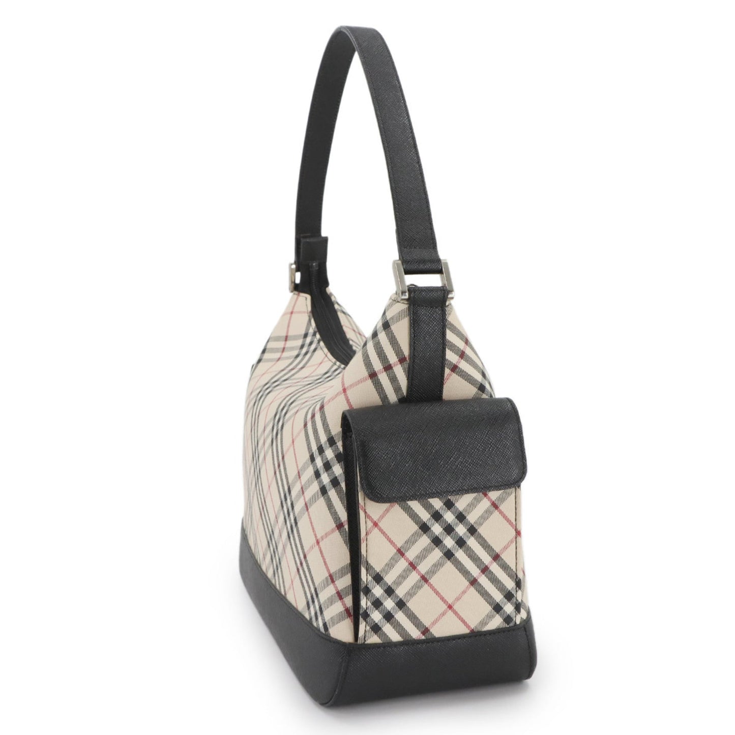 Burberry Beige Brown Canvas Leather Shoulder Bag ( )