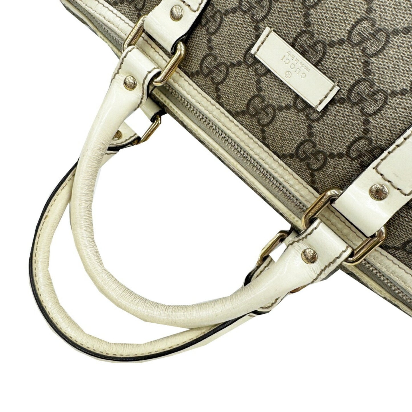 Gucci Gray Gg Supreme Boston Bag Handbag ( )