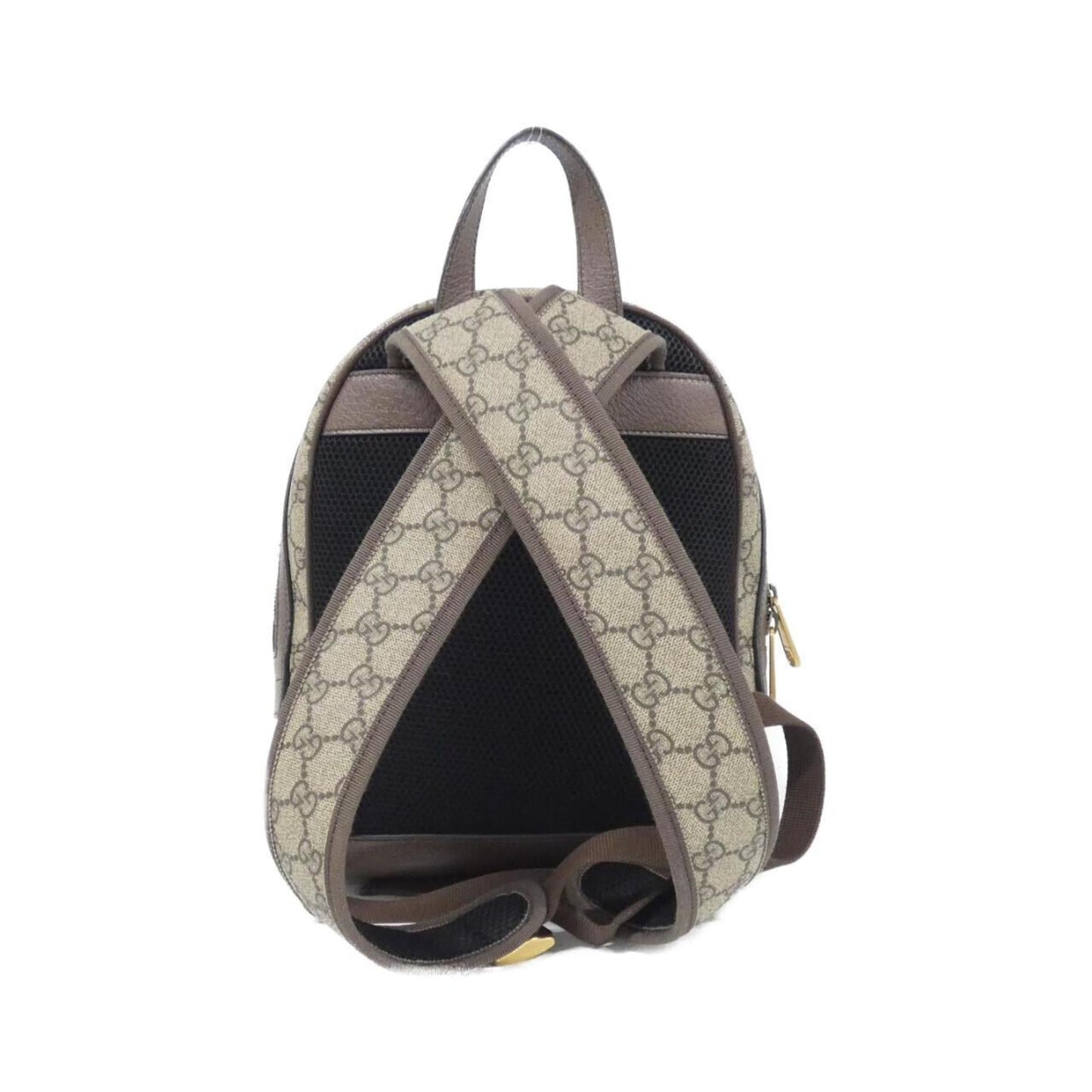Gucci Beige Brown Gg Supreme Leather Backpack ( )