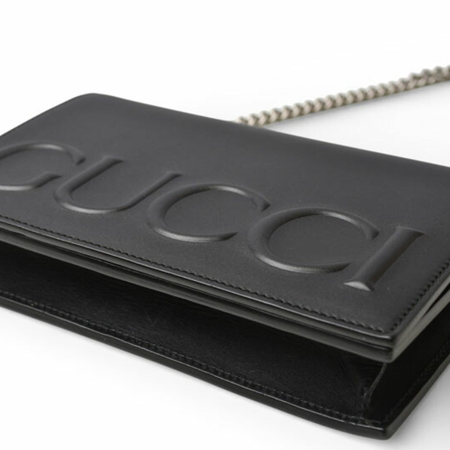Gucci Black Leather Clutch Bag Shoulder Bag ( )