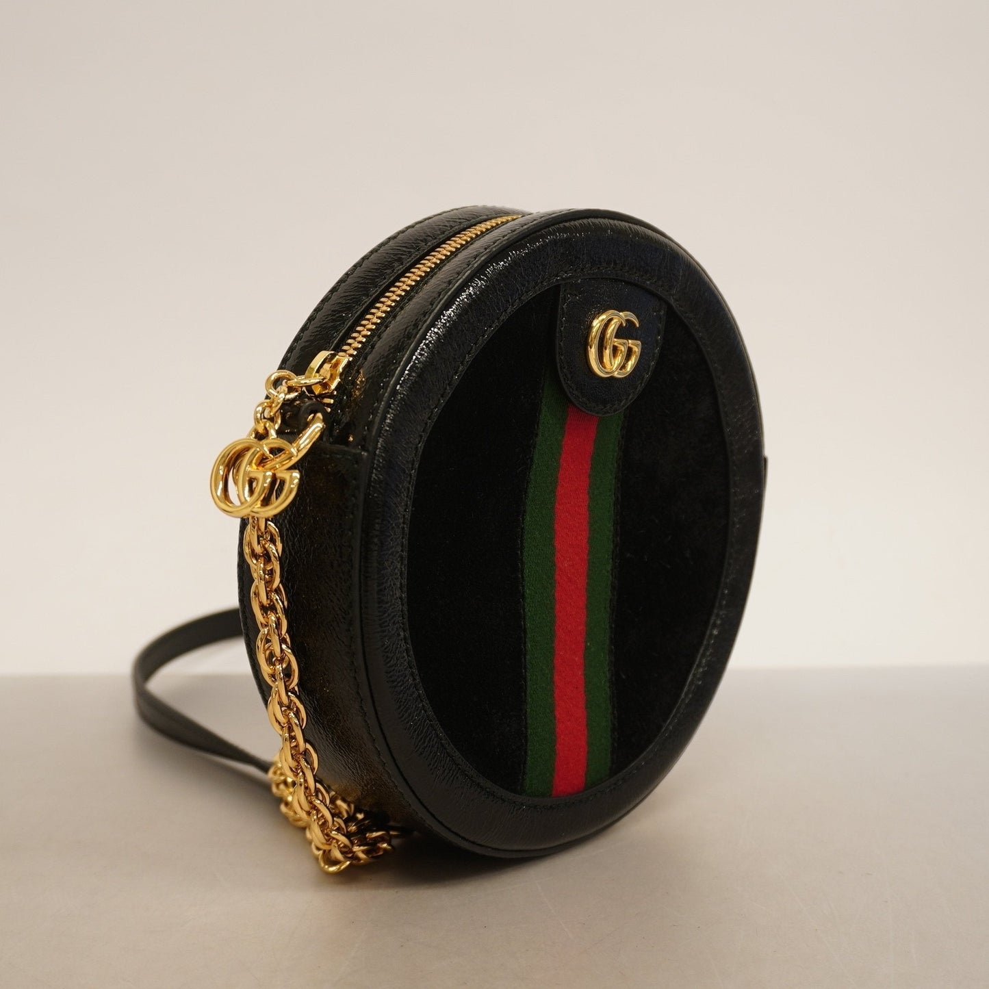 Gucci Sherry Line Black Suede Shoulder Bag